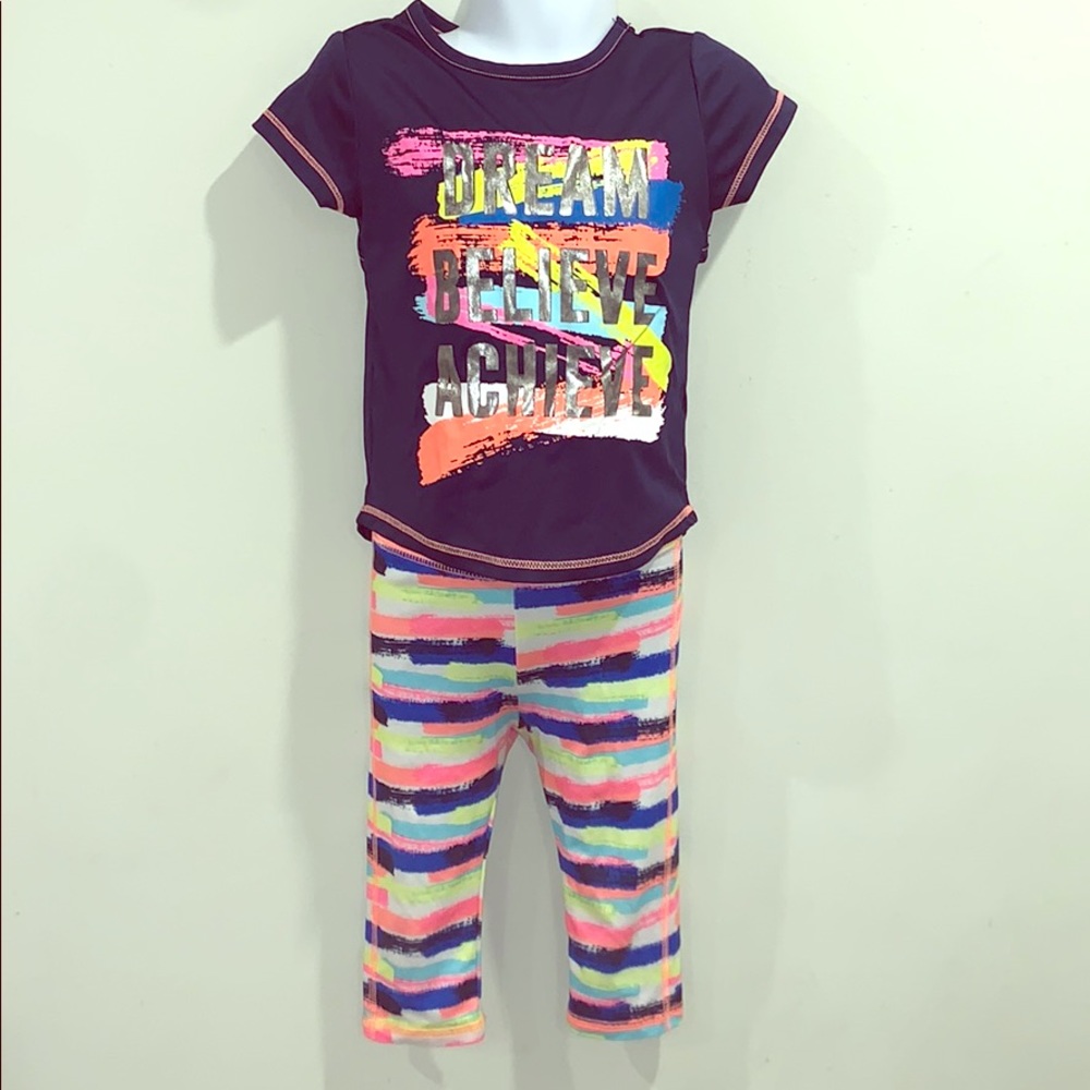 🏋️‍♀️ Girls 3T Colorful Active Outfit 💕
